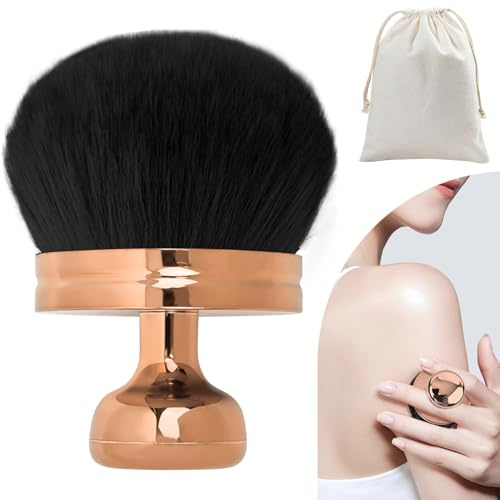 VLYX Extra Large Body Makeup Brush for Self Tanner, 3.1-Inch Wide Kabuki Brush for Foundation and Tanning, Soft Bristles for Face, Legs, and Back (Light Rose Gold)