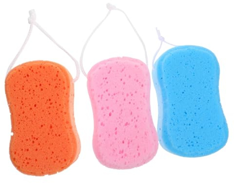 TOPPERFUN 3 Stück Peeling Badebälle aus Pu für Gesunde Haut Badeschwämme mit Sanfter Exfoliation als Badeschwamm für Zuhause und Massage Zufällige Farbe