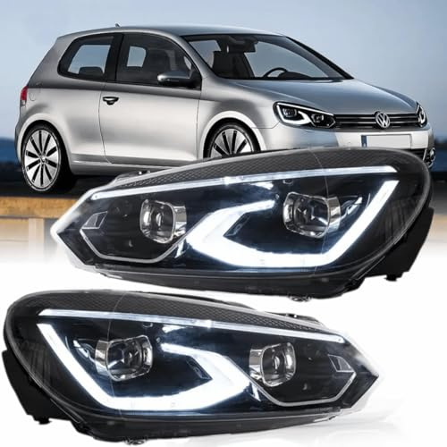 CR-Lights Voll LED Scheinwerfer Set Schwarz für VW Golf 6 VI 2008–2013 Hatchback & Variant mit Welcome Light