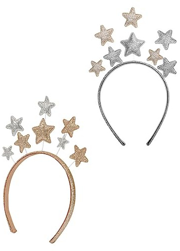 COLLBATH 2 Stück Kinder Haarreifen Sterne aus Metall Glänzende Haarbänder für Karneval Weihnachtsfeier und Kostüm Kreative Party Haaraccessoires für Mädchen