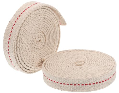 Homoyoyo Mèche Plate en Coton 12 CM Largeur Lot de 2 Mèches pour Lampe à Huile et Lampe à Pétrole Rechange pour Tempête Camping Combustion Stable et Ajustable