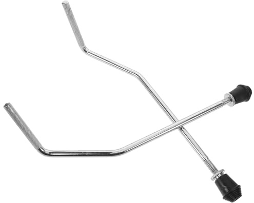 Cabilock Lot de 2 Pieds de Sol Réglables pour Batterie et Percussions, Pieds de Grosse Caisse en Métal Argenté, Accessoires Robustes Universels pour Supports D'instruments, Kit
