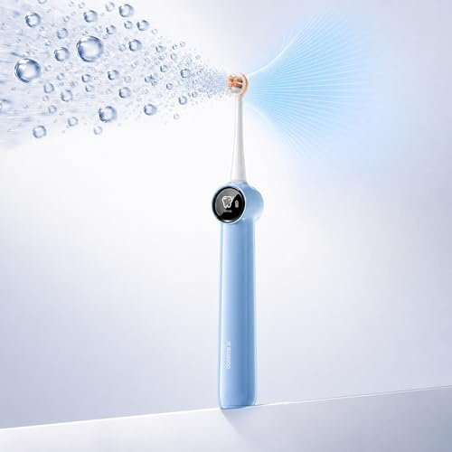 AirJet X3 Electric Toothbrush, Ultimate Clean & Visible Whitening | 2026 New Glow Edition, 99.87% Plaque Removal, Daily Cavity Care, 60-Day Battery, 2 Fluoride Care Brush Heads, Energetic Blue
