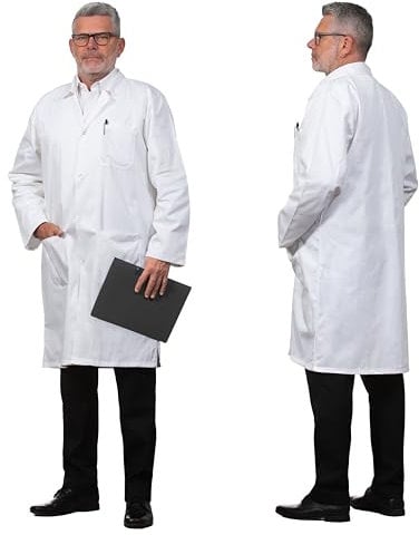 ZOLLNER Herren Laborkittel - Arztkittel mit praktischen Taschen und Druckknöpfen - Baumwolle - Größe 56 - waschbar bis 95°C - Oeko Tex® zertifiziert