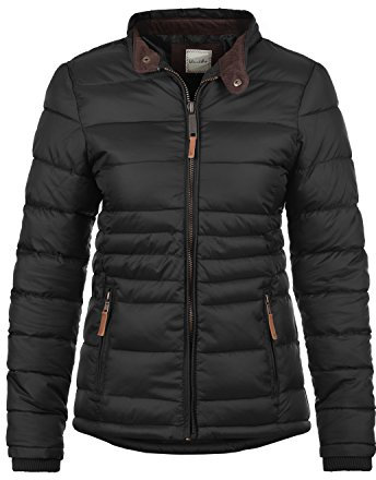 BlendShe Cora Women's Quilted Jacket Padded Jacket Puffer Jacket with Funnel Neck, Size:XL, Colour:Black (70155)