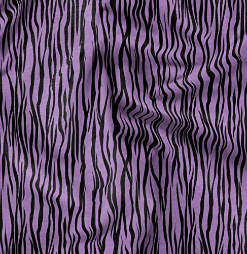 Soimoi Lila Baumwolle Batist Stoff Zebra Tierhaut Stoff drucken Meter 42 Zoll breit