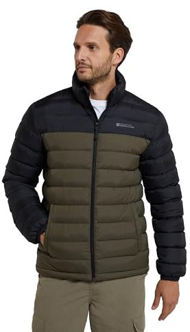 Mountain Warehouse Vista Mens Padded Jacket - Water-resistant, Warm & Iso therm Puffer Coat with Padded Insulation, Everyday Use - Spring Summer, Walking & Outdoors Khaki L