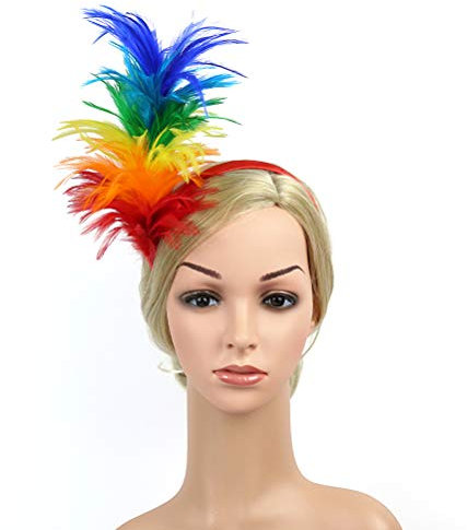 Beaupretty Feder Fascinator Stirnband Haarband Haarband Frauen Kopfschmuck Feder Kostüm Headwear für Karneval Party (Bunte)