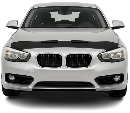 OMAC Haubenbra Halb für BMW 1er F20 F21 2011-2024 Vinyl Schwarz | Steinschlagschutz, fahrzeugspezifisches Design, Car Bonnet Bra