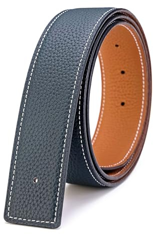 Vatee's Umkehrbare Ledergürtel für Männer Ersatzgurt Ohne Schnalle 34/38mm | Echtledergurt, Klassischer Stil, Verstellbarer Gürtel, 29mm/34mm/38mm Breit