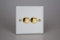 Varilight Matt White Vogue Collection V-Pro LED Dimmer 2 Gang 1or2 Way 2X 250W Push-on/Push-Off (Matrix)
