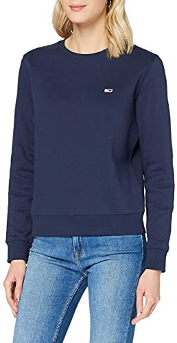 Tommy Jeans Tjw Regular Fleece C Neck Andere Schwere Strickwaren, Damen, Blau (Twilight Navy), S