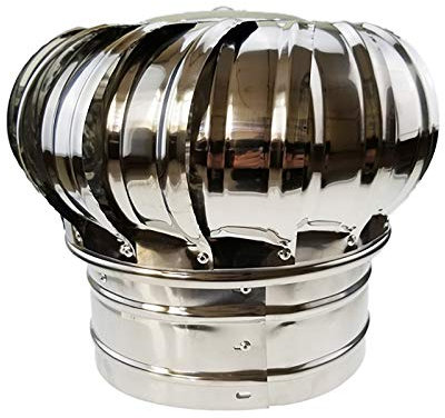 QWEASDF Regenhut Dachhaube Schornsteinabdeckung Kaminhut Schornsteinaufsatz Edelstahl drehbarer Kugelaufsatz Lüftungsaufsatz Turbotwist Ofen Kamin Lüftung Säurebeständigen,400mm