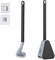Ellxen Brosse WC de golf avec support et brosse de toilette, brosse de toilette en silicone avec long manche, pas de brosse de toilette pour coins morts, brosse de toilette à long manche avec poils en