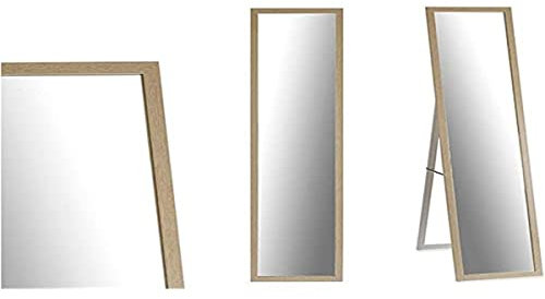 Gift Decor Espejo De Pie Madera Cristal Natural (32,5 X 4 X 123 Cm)