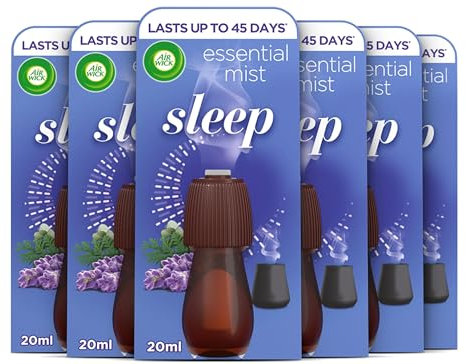Air Wick Essential Mist Refills, Sleep, Pack 6 x 20ml, Natural Essential Oils, Last up to 270 Days, Air freshener