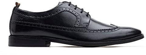 Havisham Waxy Brogue Shoes Black