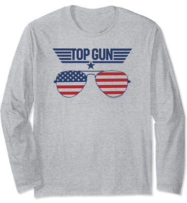 Top Gun Top-Brille mit amerikanischer Flagge Langarmshirt