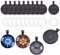 HERZWILD 20 Sets Round Bezel Pendant Trays, Alloy Blank Bezel Pendant Trays 25mm Diameter with Transparent Glass Cabochon Settings for Cameo Photo Necklace Jewelry Making. (Black)