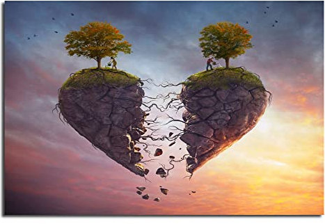 ZCHX Liebe Baum Pause Poster und Druck Leinwand Malerei Landschaft Himmel Poster Wandkunst Bild for Wohnzimmer Dekoration (Color : YT728, Size : 50X70cm no Frame)