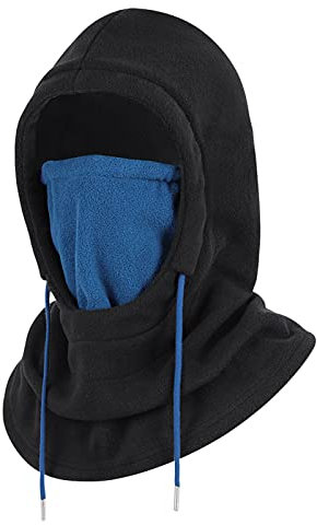 Sturmhaube Winter Gesichtsmaske Herren Damen, Kapuzenschal Halswärmer Augenschützer Fleece Mütze Schal Maske, Vollgesichtsmaske mit Halsmaske Skimaske für Motorräder, Winter Sport - Schwarz