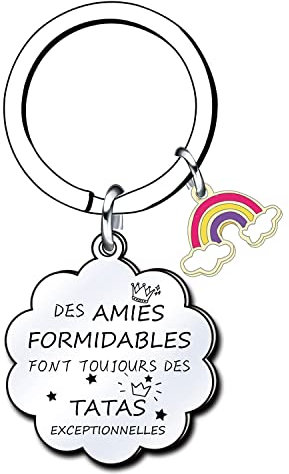 Lumengqi Cadeaux de Noël pour Tata Porte-clés amies formidables tatas exceptionnelles - Porte-clés pour Annonce Grossesse Tata Naissance Enfant idée Cadeau Annonce bébé Fille garçon (1)