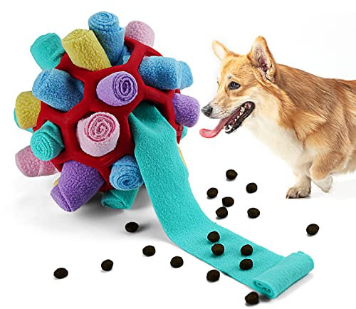 Tesytto Schnüffelball für Hunde Interaktives Hundespielzeug Ermutigen Natürliche Nahrungsfähigkeit Slow Food Training Bissresistenter Welpe Spielen Tragbare Hunde Intelligenzspielzeug(Einhorn Rosa)