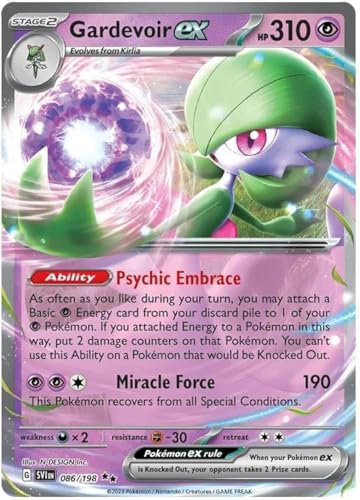 Gardevoir ex 086/198 Rare Double Pokemon Card (Scarlet & Violet Base) + 1x TitanCards® Toploader