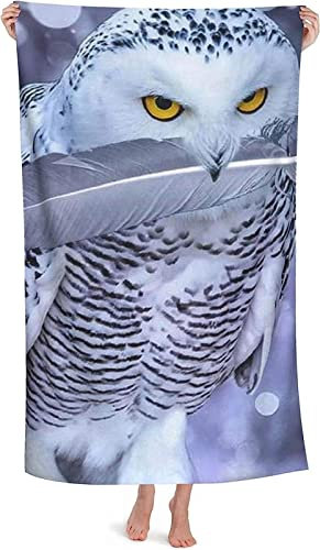 KATATI Eule Strandtuch 90x180 cm, Weich Schnell Trocknen Microfaser Handtücher, 3D Strandhandtuch Eule Badetuch Strandlaken Handtuch, Herren Frauen Badetücher