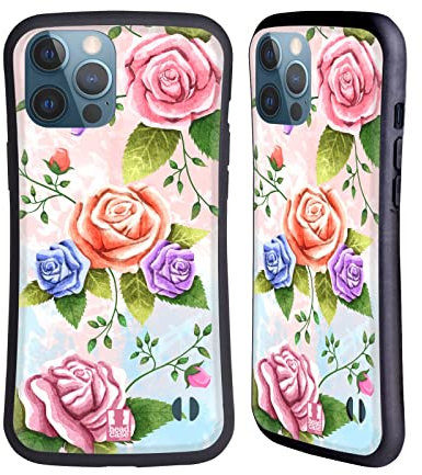 Head Case Designs Rosa Fiori Organici Cover Ibrida Compatibile con Apple iPhone 13 PRO Max