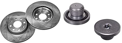 febi bilstein 28177 Bremsscheibensatz, 2 Bremsscheiben & 48876 Ölablassschraube mit O-Ring, 1 Stück
