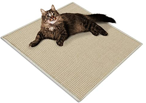 KARAT Sisal Fußmatte Teppich Vorleger Kratzteppich Katzenmöbel Kratzmatte Sisalmatte, widerstandsfähig & in vielen Farben und Größen erhältlich (100 x 200 cm, Elfenbein)