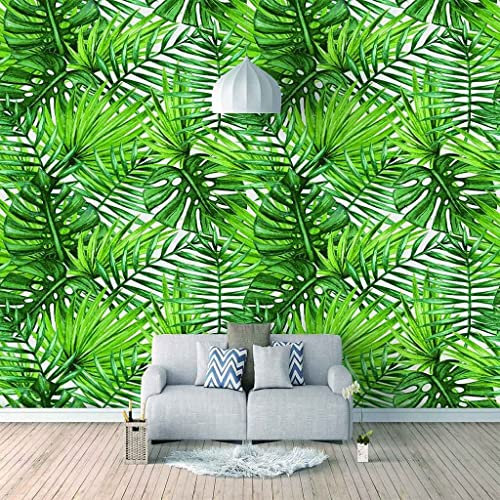 Papiers Peints De Cuisine, Papier Peint Photo 3D Plantes Tropicales Vertes Peintures Murales Auto-Adhésives Art Mur Photo Impression Photo Design Papier Peint Pour S 350 (largeur) x 256 (hauteur) cm