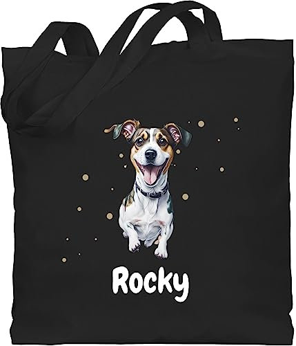 Baumwolltasche - Hunde - Jack Russel Terrier - Hundebesitzern Geschenk - Unisize - Schwarz - tasche hund hundebesitzer russell einkaufstasche geschenke für hundefans hundemotiv motiv