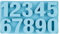 Seifenprofis Molde de silicona, números 0-9, extra estable, grado alimenticio, sin BPA, 2.2 pulgadas, forma irregular, color azul
