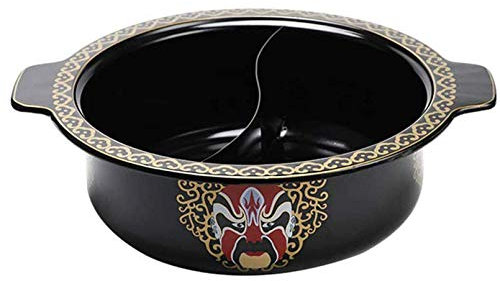 CIRONI Hot Pot Yin Yang Hotpot 28cm Boiling Pot 2 Sides Soup Pot Kitchen Casserole Non-Stick Saucepan Chinese Hotpot Cooking Pot Exquisite Lace