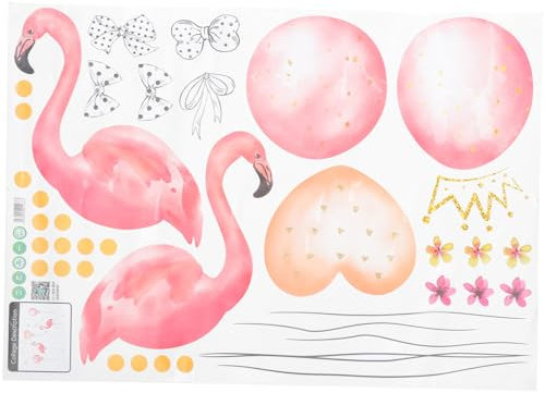 Angoily Stickers Muraux Flamand Pvc Autocollant Amovible Imperméable Décoration Pour Chambre Couloir Mur