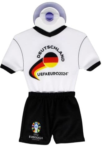 UEFA Euro 2024 Mini Kit / Mini Jersey 17 x 14 cm with Suction Cup, Football Fan Item, European Championship, Officially Licensed Product, Gift Item (Germany Design 02)