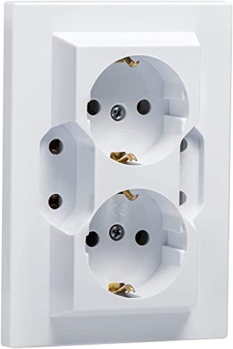 makel 4-Fach Unterputz Schukosteckdosen Scutzkontakt Steckdose Eurostecker Kare (3)