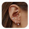 JeweBella 3 Paar Ohrringe Silber 925 für Damen 14 Karat Vergoldet - Kleine Ohrstecker Stapelbar Zirkonia Creolen Set für Mehrere Piercings