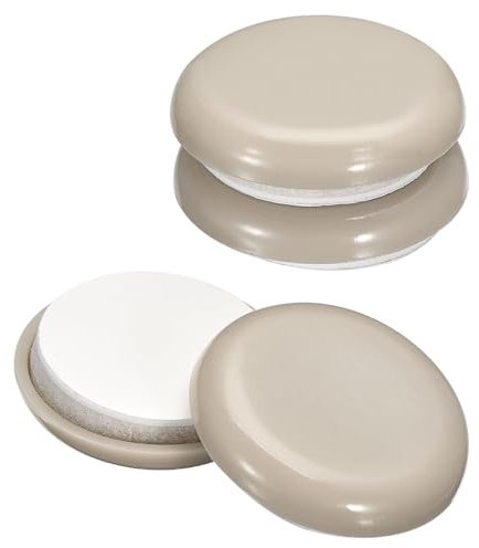 QUARKZMAN Möbelgleiter, 4 Stück 1 1/4 - Selbstklebende runde Gleitpads aus Kunststoff, Stuhlgleiter für Teppich-, Fliesen-, Vinyl- und Holzböden (Grau)