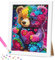 Daisen Art Bär 5D Diamond Painting Set Mit Rahmen - Full Diamant Bilder für Kinder, DIY Mosaikherstellung Basteln für Mädchen und Jungen 6-12 Jahre, 18x22cm