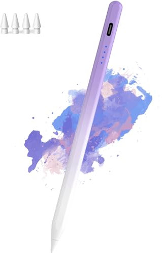 Stift für Apple iPad (2018–2023), Kenkor Tablet für Pad Stift mit Palm-Ablehnung, Neigungssensitivitä, Active Stylus Pencil Kompatibel mit iPad 6/7/8/9/10, Pro 11/12,9, Mini 5/6, Air3/4/5 - Purple