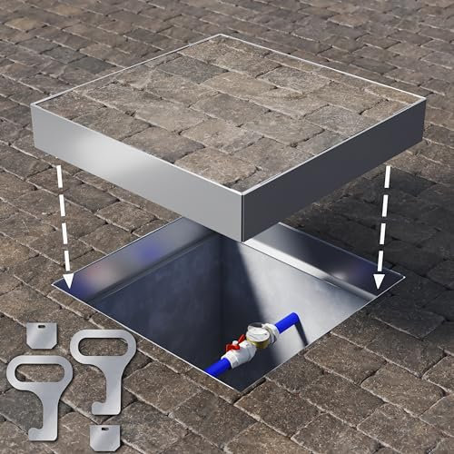 Schachtabdeckung Edelstahl 500x500 Höhe 50 mm Revisionsschacht Gullideckel Auspflasterbar EN - 124
