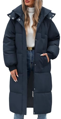 Vancavoo Wintermäntel Damen Lang Daunenmantel Winter Winterjacke Warm Steppmantel Jacke Mantel Daunenjacke Steppjacke mit Kapuze