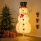 GYMAX LED Schneemann 180 cm, Weihnachtsfigur mit 180 warmweiße LED Lichter, Weihnachtsdekoration mit 20 Glühbirnen, Weihnachtsdeko, Weihnachtsbeleuchtung für innen & außen