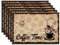 WADORN 6 Tischset Mit Kaffeemotiv. 30x45cm Kaffeezeit Tischsets Mokka Latte Kaffeetasse Stehtisch Tischsets Kaffeemaschinen Tischset Für Küche Restaurants Cafés Empfangsräume Partys
