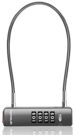 UP Security Combination Cable Lock Outdoor Use, 4-Digit Combo Lock for Fence Gate, Travel Luggage, Thin Wire Pad Lock with Code, for Cabinet, Wardrobe, Scooter (11.8(30cm) Cable, Gray)