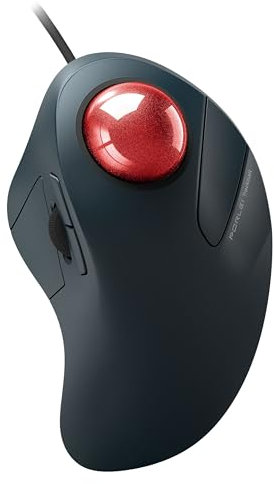 PORLEI Souris filaire Trackball, contrôle facile des doigts, design ergonomique confortable réduisant la fatigue musculaire, précision et suivi fluide, compatible avec PC, ordinateur portable,