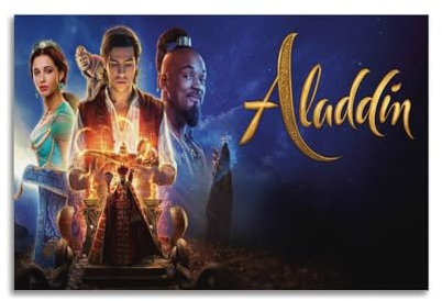 GIOEPWSWUI Aladdin Filmposter, dekorative Malerei, Leinwand, Wandposter und Kunstdruck, moderne Familienschlafzimmer-Dekoration, Poster, 40 x 60 cm